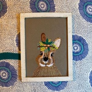 Embroidered Bunny Rabbit Portrait